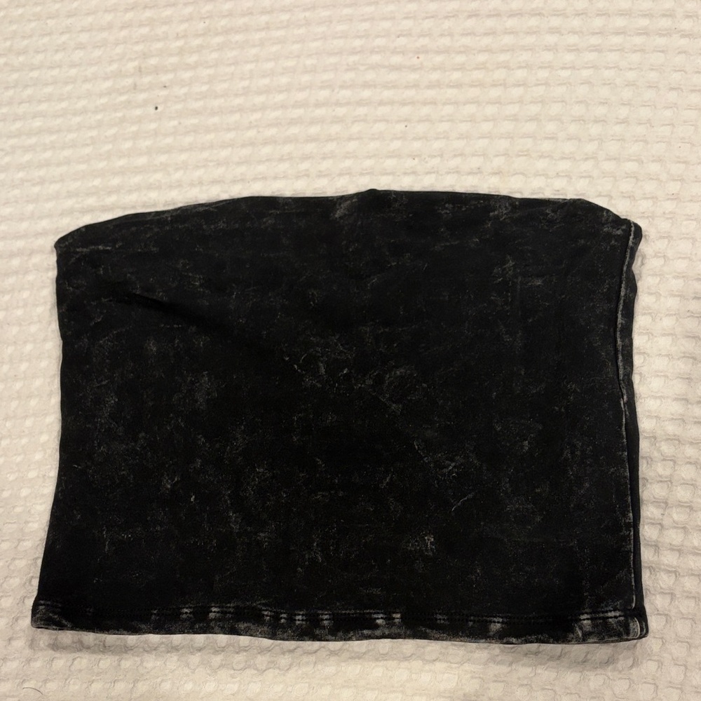 Black Washed Tube Crop Top